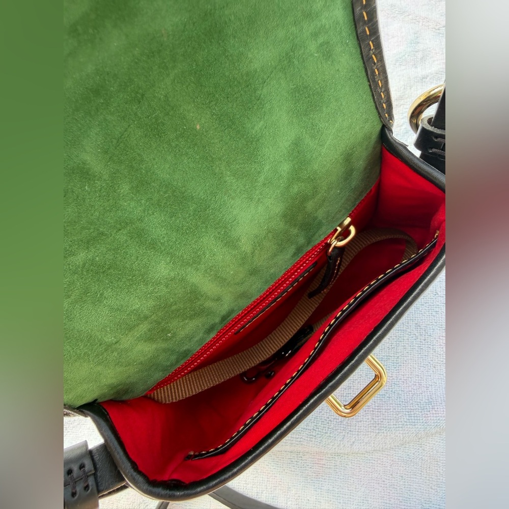 Dooney and Bourke Verona Mini Cristina Crossbody Bag Purse Two Toned Saddle Bag - Picture 6 of 7